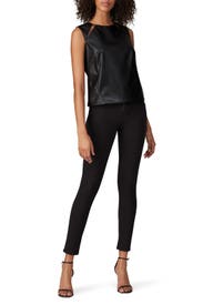 Leather Cutout Sleeveless Top by KF/KaufmanFranco x RTR