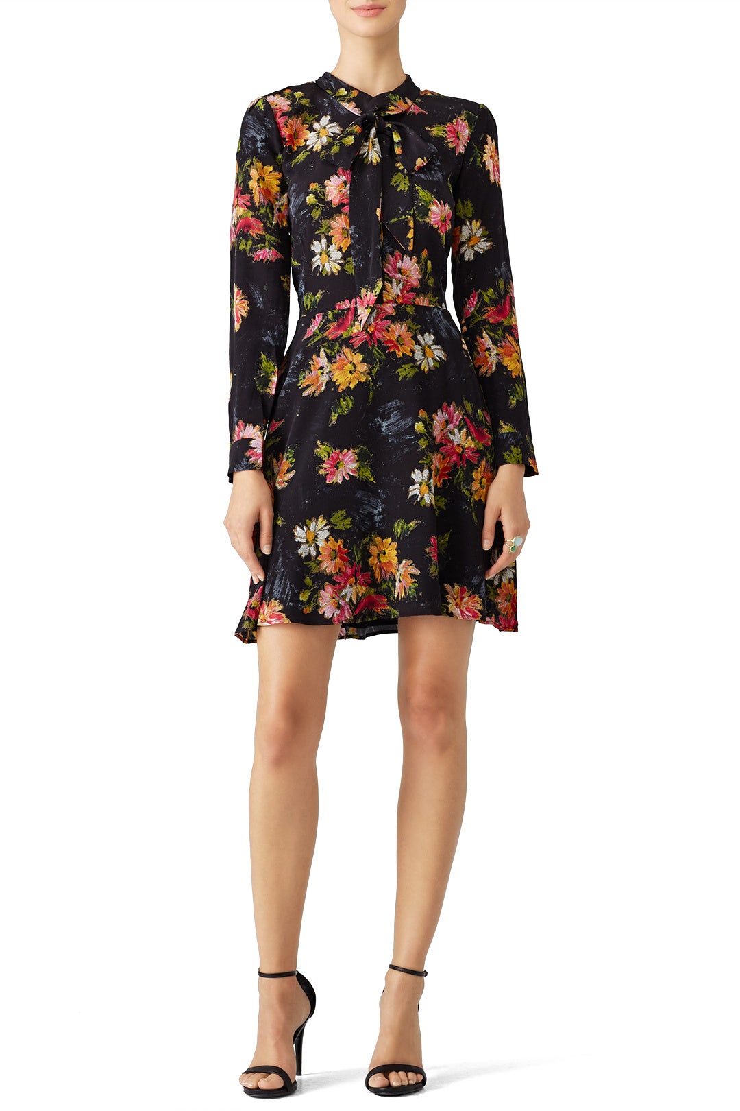 Black Floral Tie Dress by The Kooples 0