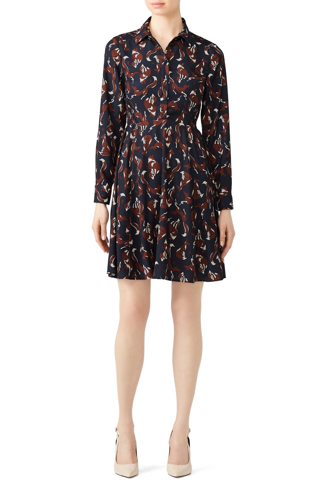 Foxes Smocked Dress by kate spade new york 0