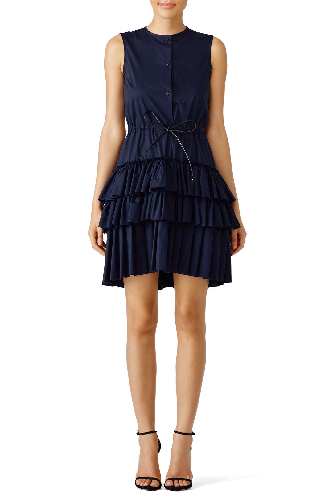 Navy Poplin Ruffle Dress by Martin Grant 0