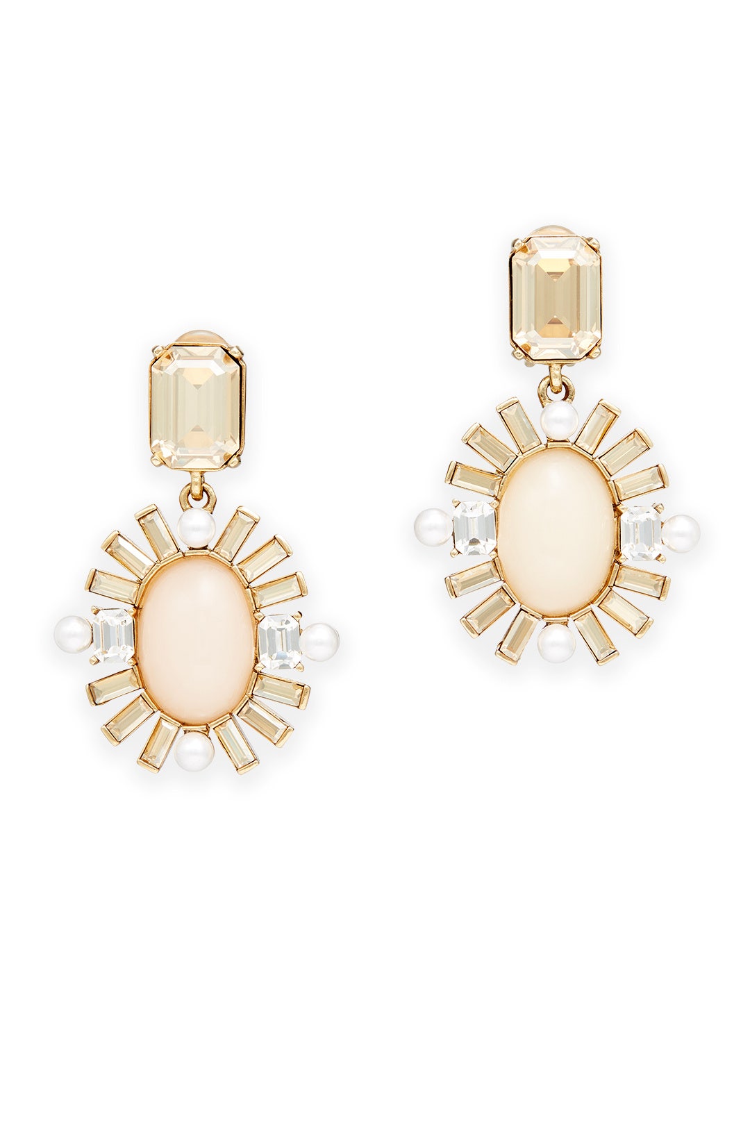 Soft Petal Oval Earrings by Oscar de la Renta