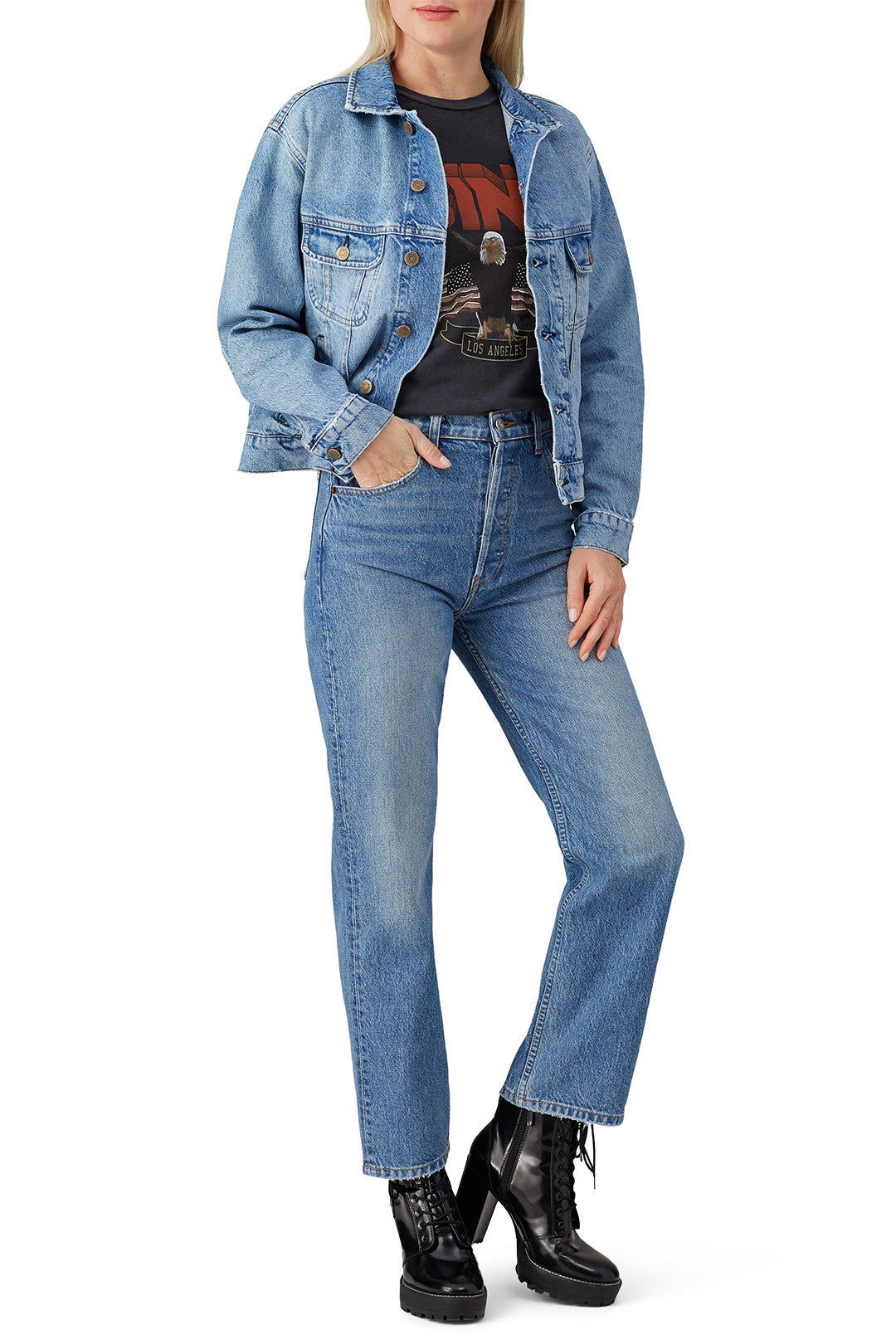 Cynthia Crop High Relaxed Jeans by Reformation 0