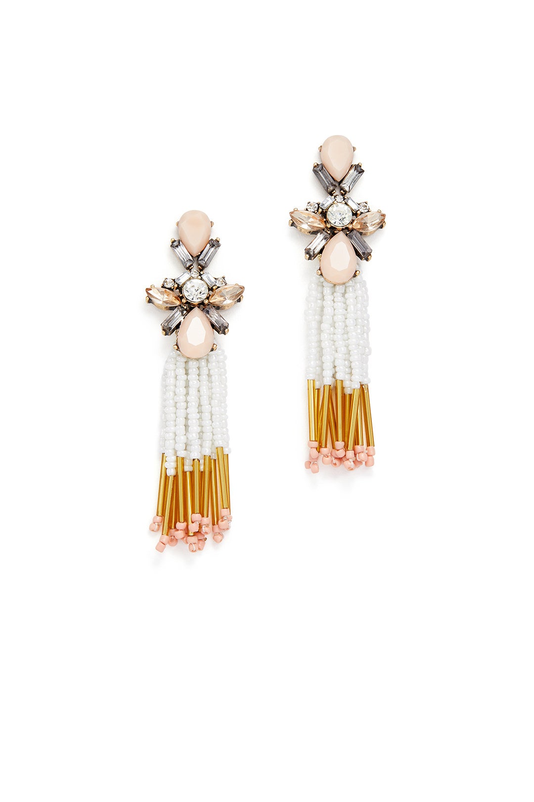 Multi Beaded Tassel Earrings by Slate & Willow Accessories