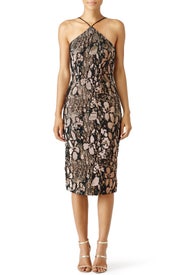 Rose Gold Flower Press Sheath by Theia