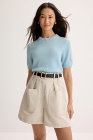 Blue Elsie Short Sleeve Sweater by Toccin