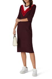 Merino Ribbed Chevron Dress by Tory Sport