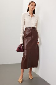 Leather Maxi Skirt by VEDA