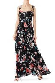 Hollie Black Floral Maxi by Dress The Population