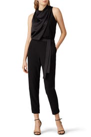 Draped Satin Jumpsuit by HALSTON