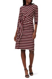Striped Long Sleeve Tie Knot Dress by KINLY