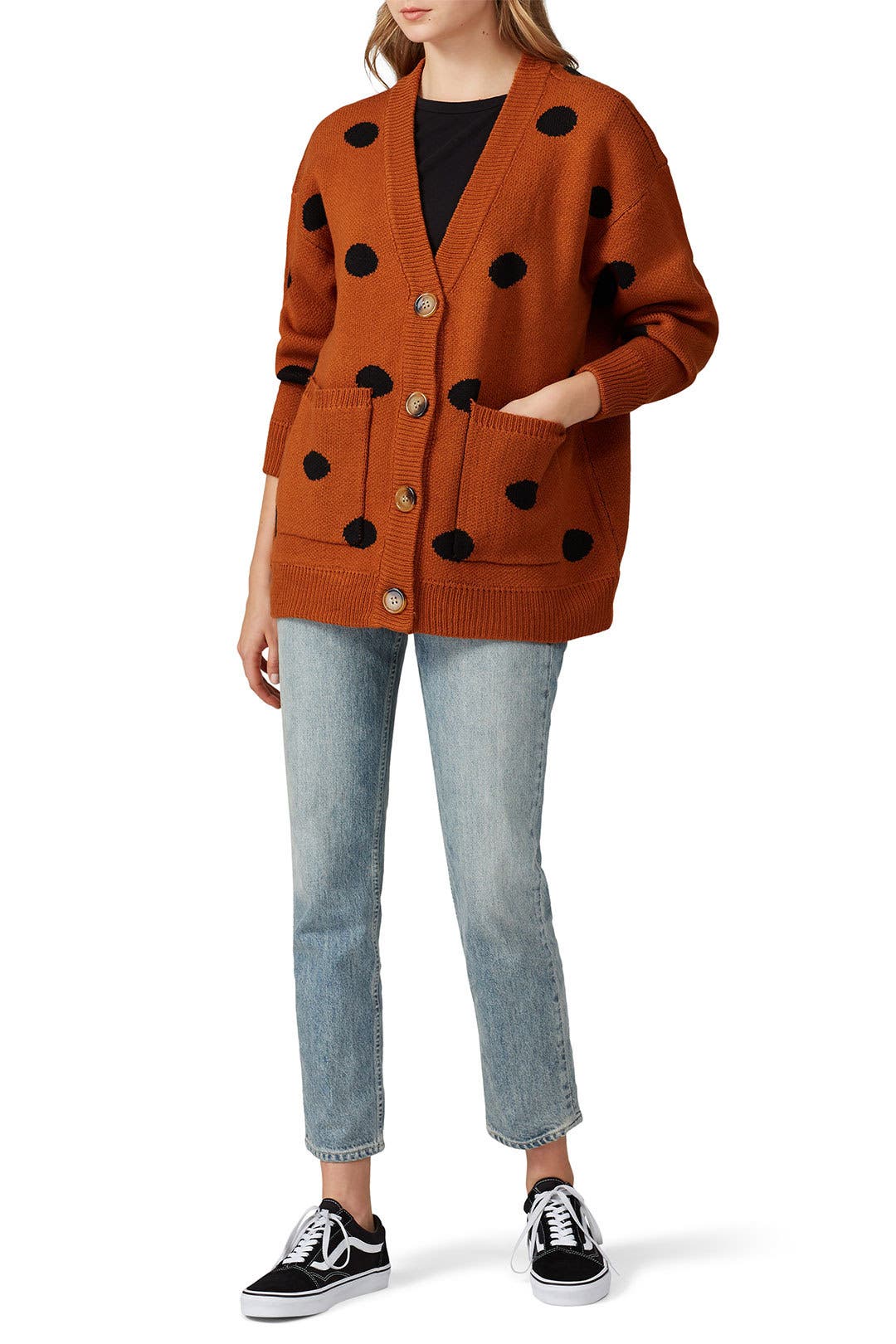 Brown Polka Dot Cardigan by Line + Dot | Rent the Runway