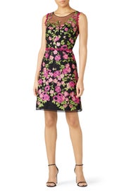 Pink Floral Embroidered Dress by Marchesa Notte