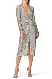 Deep V Neck Sequin Dress by NAEEM KHAN