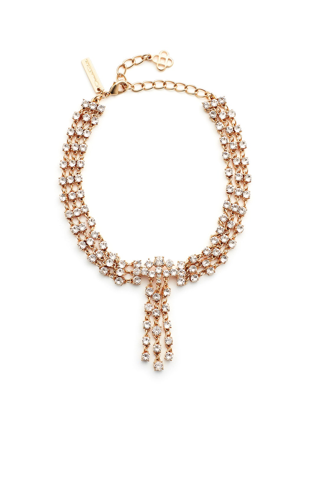 Gold Crystal Tassel Collar by Oscar de la Renta 1