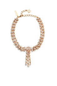 Gold Crystal Tassel Collar by Oscar de la Renta