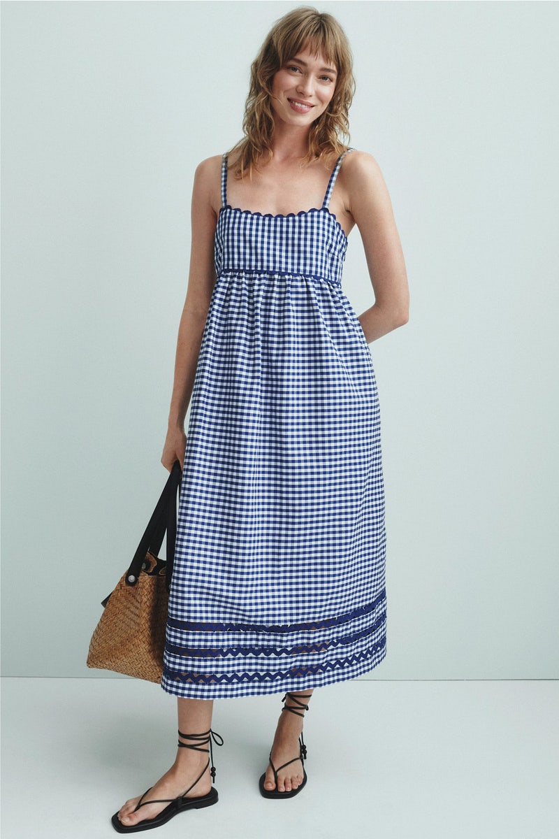 Gingham Empire Waist Midi Dress by Sea NY x RTR - Photo 0