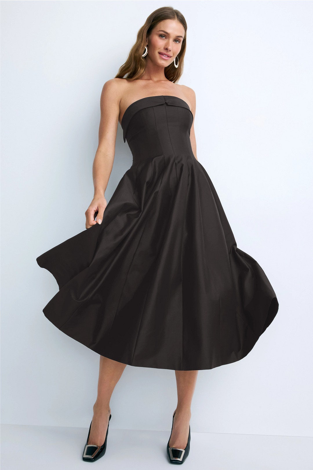 Tailored Strapless Midi Dress by Alberta Ferretti 0