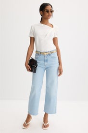 Ren Frayed High Rise Wide Leg Jeans by AGOLDE