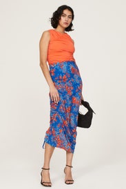 Blue Floral Skirt by Atlein x RTR