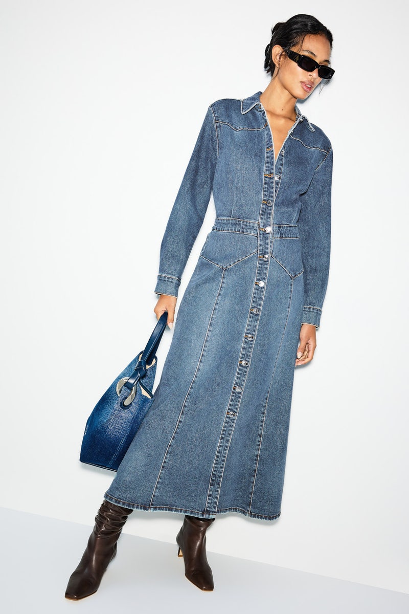 Denim Long Sleeve Midi Dress by Gestuz - Photo 0