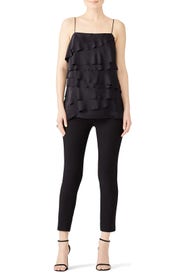 Black Ruffle Tank Top by Jason Wu