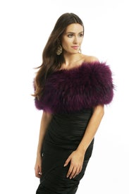 Magenta Fur Shoulder Wrap by Linda Richards
