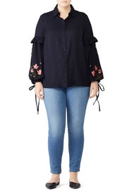 Embroidered Sleeve Shirt by LOST INK