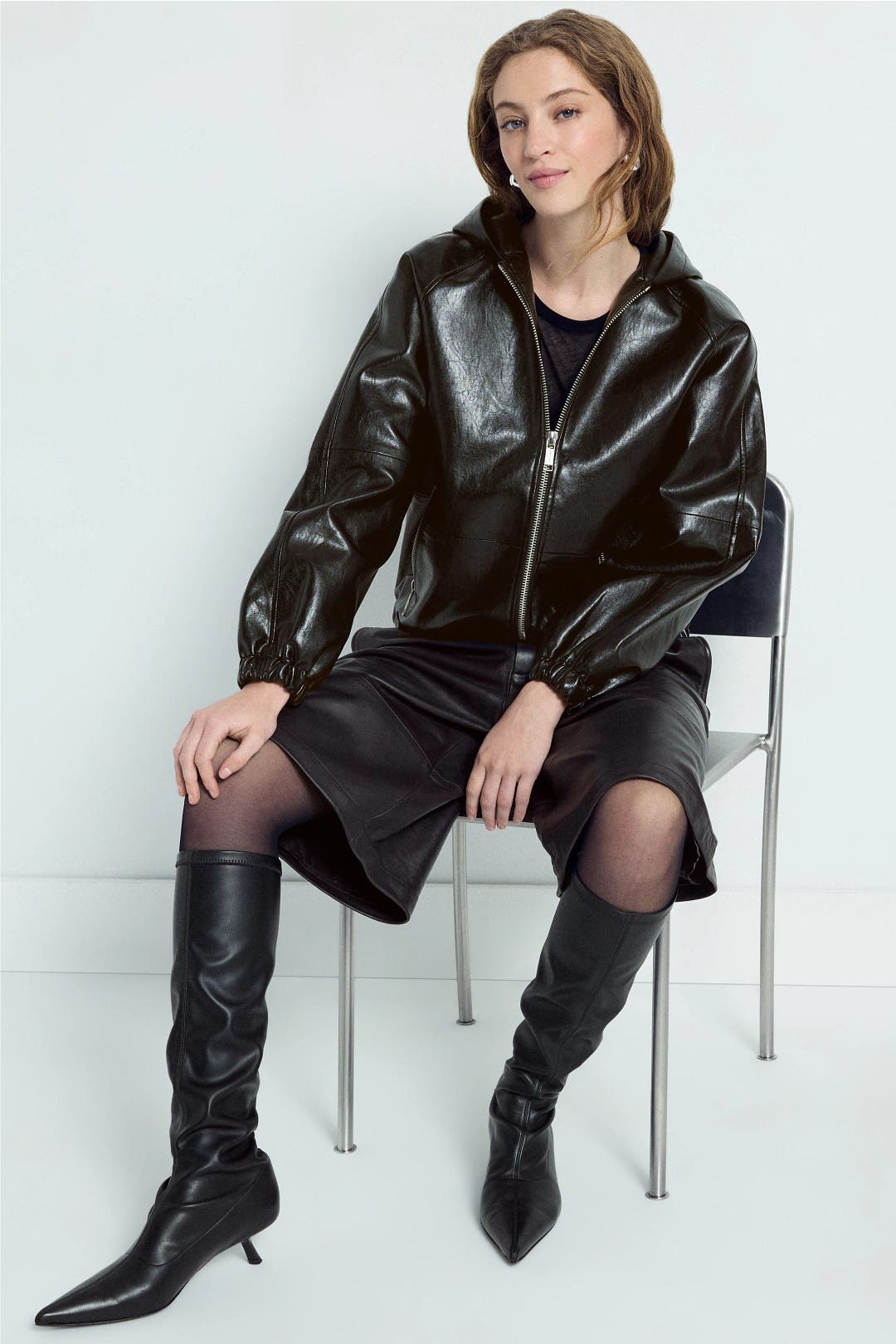 Faux Leather Hoodie by MICHAEL KORS | Rent the Runway