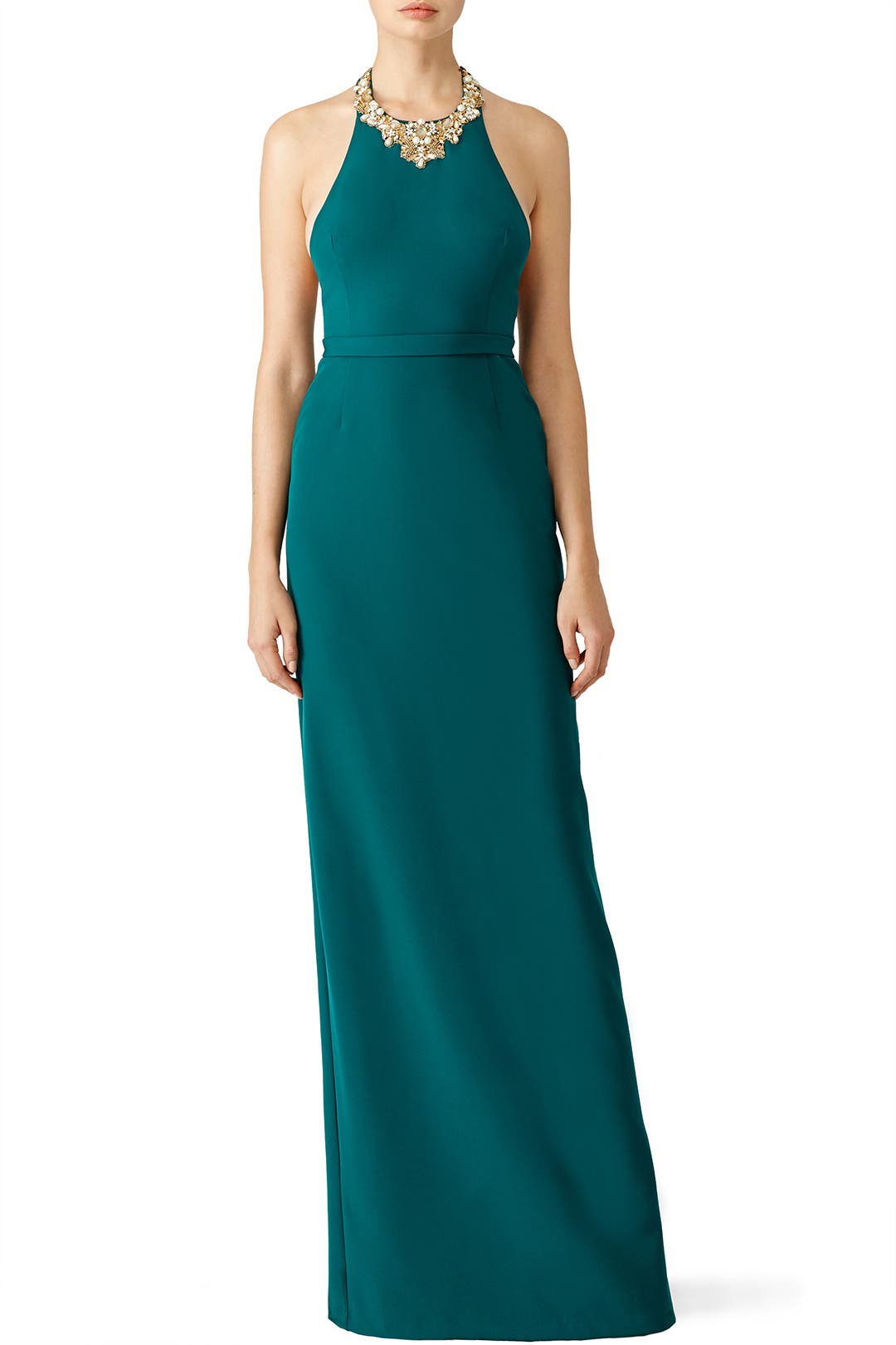 Green Beaded Crepe Gown by Marchesa Notte | Rent the Runway