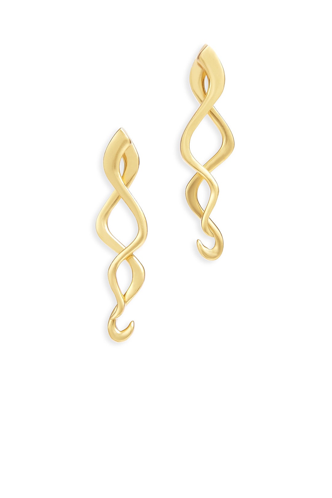 Russian Gold Wave Earrings by Oscar de la Renta