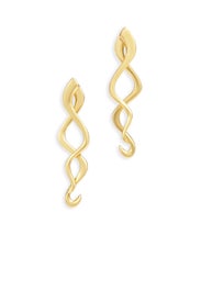 Russian Gold Wave Earrings by Oscar de la Renta