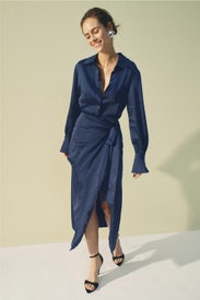 Collared Wrap Dress by SIMKHAI