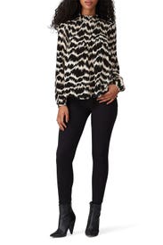 Abstract Striped High Neck Top by VERO MODA