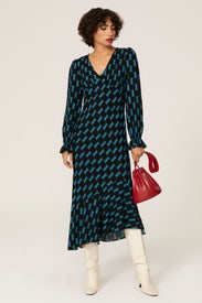 Manal Asymmetrical Midi Dress by Diane von Furstenberg