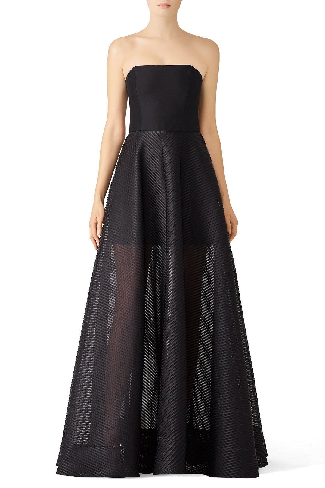 Stripe Mesh Gown by HALSTON 0