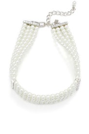 Crystal Edges Pearl Choker by Kenneth Jay Lane