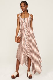 Striped Lace Up Dress by Monse