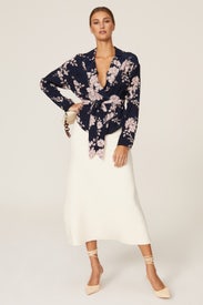 Navy Floral Wrap Top by Marissa Webb x RTR