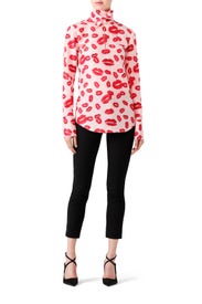 Lip Printed Zip Top by Nina Ricci