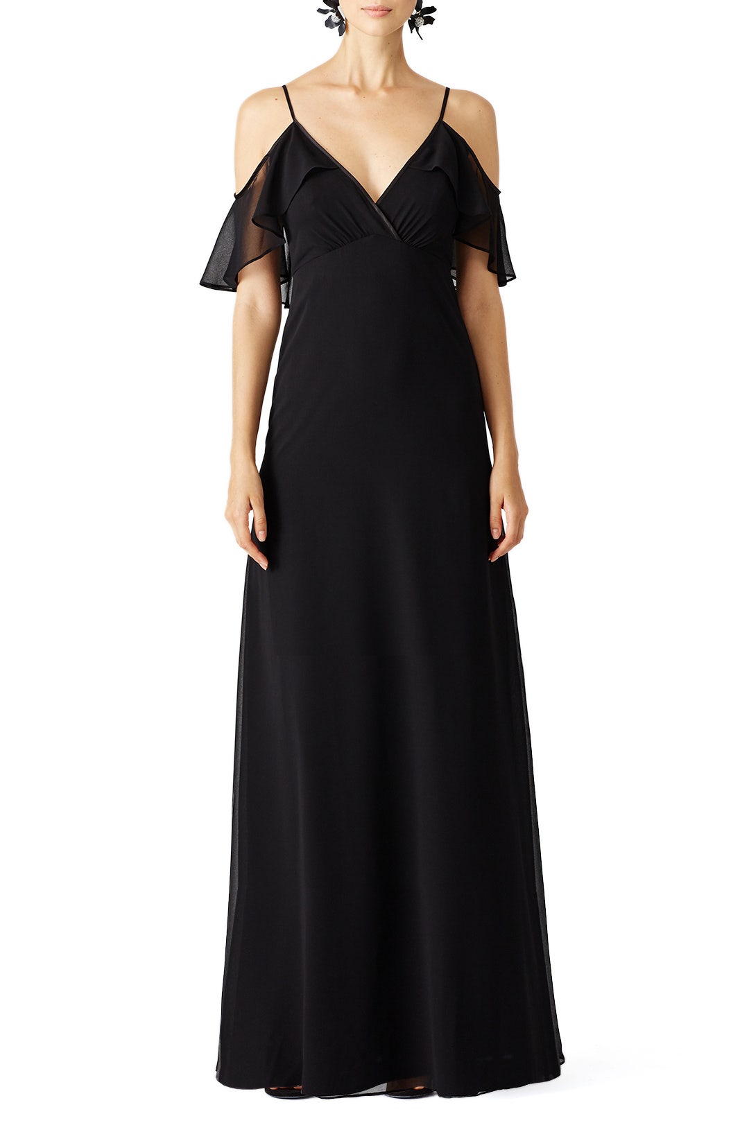Black Butterfly Tier Gown by Slate & Willow 0