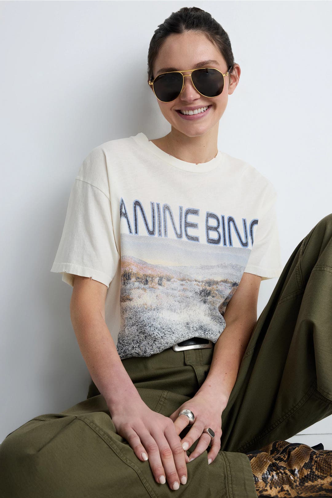 【ANINE BING/アニン ビン】 STOLE Wildflower Logo Tee by Anine Bing | Rent the Runway