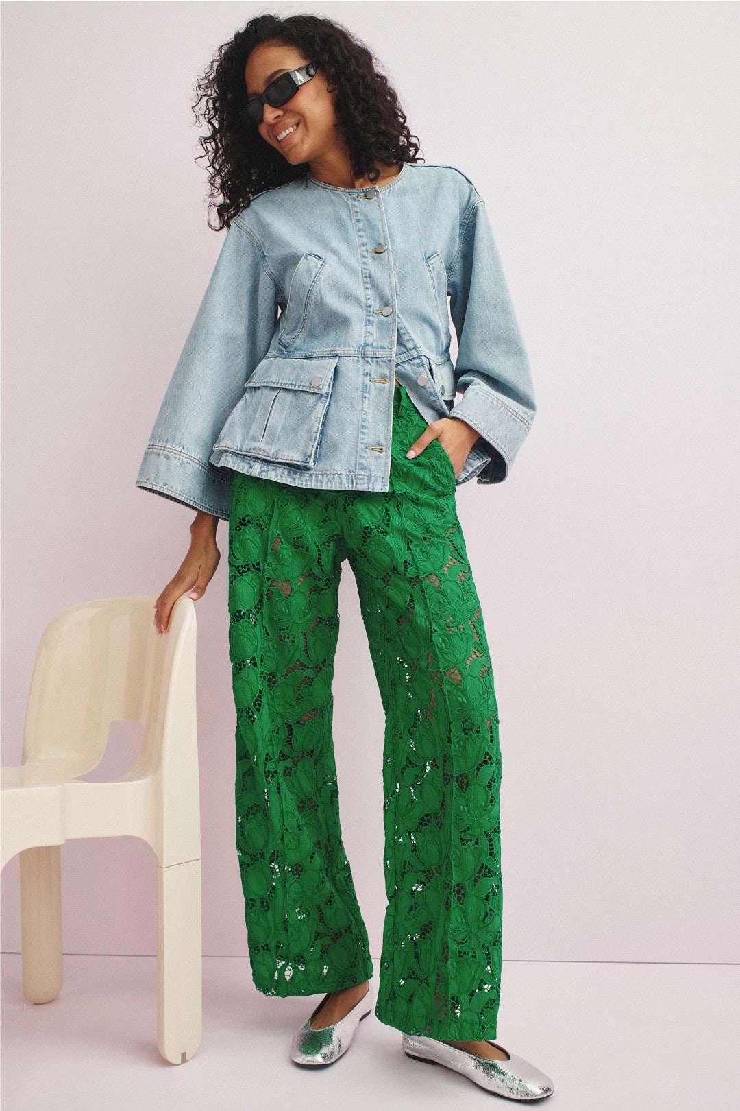 Elin Guipure Lace Pants by AKNVAS 0