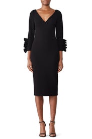 Pinch Ruffle Sleeve Sheath by Badgley Mischka