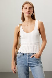 Mixed Stitch Pointelle Top by Club Monaco