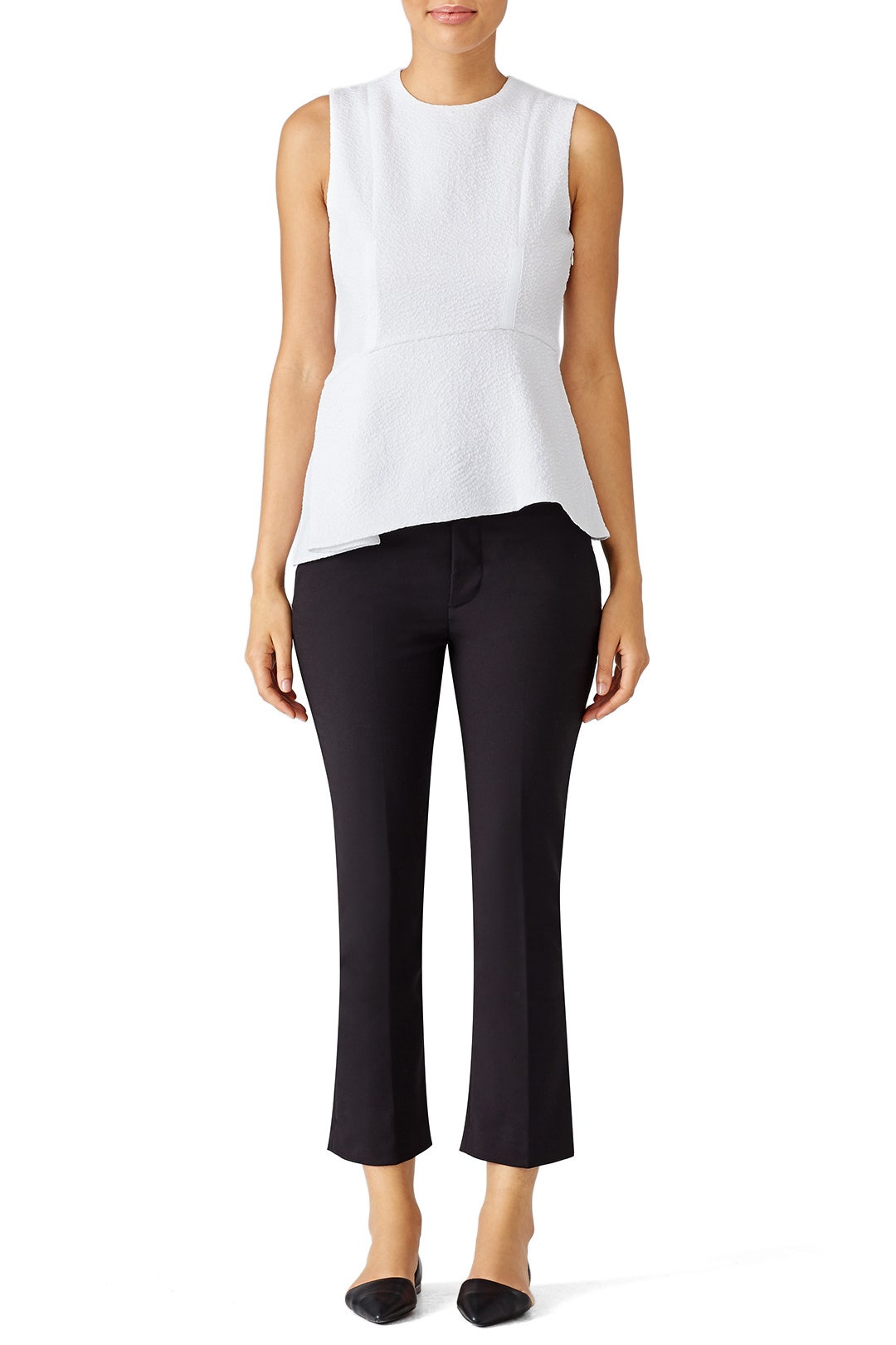 White Asymmetrical Fluid Top by Carven 0