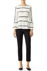 White Printed Crew Top by Derek Lam 10 Crosby