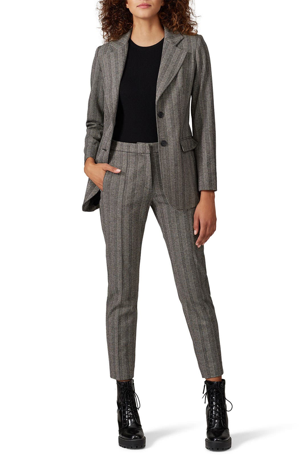 Grey Striped Suit Jacket by Derek Lam 10 Crosby x RTR | Rent the