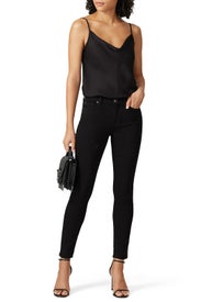 Black Cowl Neck Cami by 7 For All Mankind