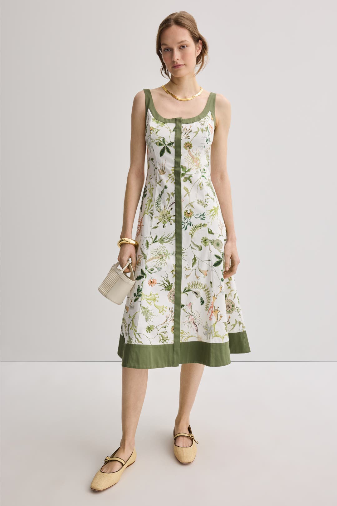 ロンハーマン　RHC Block Print Dress XS グリーン Wrap London - Printed cotton notch-neck dress