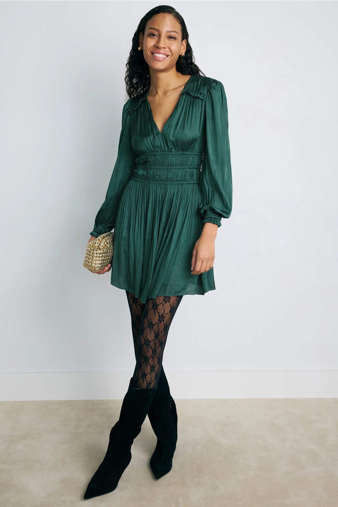 Green Silk Mini Dress by Maje | Rent the Runway